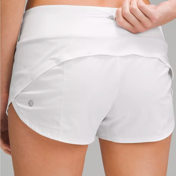 Lululemon White Speed Up Shorts - Picture 2 of 5